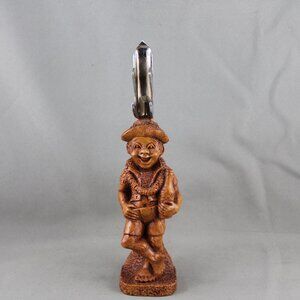 Vintage Tiki Bottle Opener - Coco Joe with a Rum Bottle - Hapa Wood